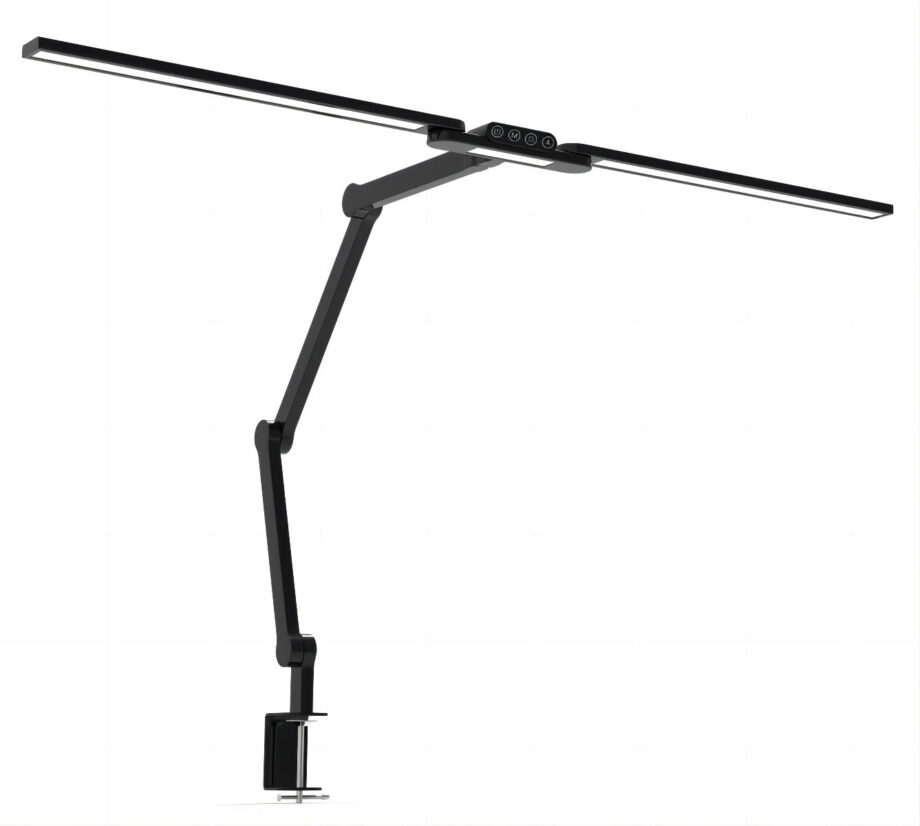 Sort LED Skrivebordslampe med Svingarm – 1600 Lumen Tilbud
