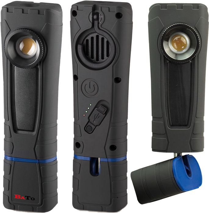 Bato Arbejdslampe Ekstra Slagstærk Cob 600 Lumen Kraftig Magnet Swivelfod 360 Grader - Bato Lumen - 5704175651047