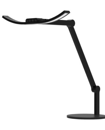 Sort Kurvet Skrivebordslampe Med Svingarm Base 1600 Lumen Mindre Version - Wergon Lumen  - K66DL05-S-01