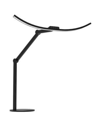 Sort Kurvet Skrivebordslampe Med Svingarm Base 1600 Lumen - Wergon Lumen  - K66DL05-C-01