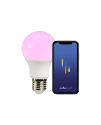 Hvid Nordlux Smart E27 A60 Colour 2200 6500 Kelvin 806 Lumen Pære - Nordlux Lumen  - 5704924013973