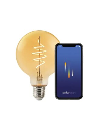 Nordlux Smart E27 G95 Deco 2200 Kelvin 380 Lumen Pære Ravfarvet - Nordlux Lumen  - 5704924006425