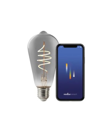 Nordlux Smart E27 St64 1800 Kelvin 100 Lumen Pære Røgfarvet - Nordlux Lumen  - 5704924013157